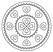 Disegno Di Mandala Con Motivo A Cuori Da Colorare Disegni Da