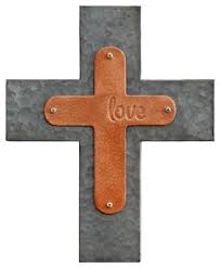 Each piece of wall art decor includes a metal hook for easy hanging. Demdaco Love Cross Genuine Leather And Galvanized Metal Wall Art Bass Pro Shops