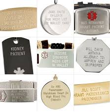 Medical Id Alert Bracelets And Necklaces Universal Medical Id Crystal Necklace Pendant Alert Bracelet Sterling Silver Wide Band
