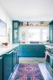 A 100 Year Old Home Renovation That Seriously Stuns Teal Kitchen Cabinets Interior Design Kitchen Kitchen Cabinet Colors