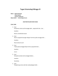 Assalamu'alaikum warahmatullahi wabarakatu kami di sini menjelaskan tentang sistem endokrin 1, beserta struktruk anatomi dan histologi,untuk memenuhi tugas. Tugas Entomologi Minggu Iv