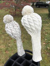 Pinmei golf headcover knitted golf club head covers set of 3,fit for driver,fairway wood, hybrid head cover headcover for callaway mizuno cobra taylormade. Ravelry Cabled Aran Golf Headcovers Pattern By Kristina K Miller
