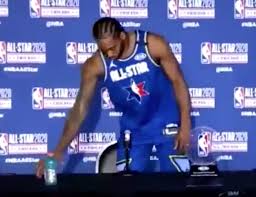 Looking for kawhi leonard's tattoos? Kawhi Leonard Kicking A Bottle Of Gatorade Out Of His Press Conference Is The Highlight Of All Star Weekend This Is The Loop Golf Digest