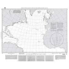 Great Circle Sailing Chart Of The North Atlantic Ocean