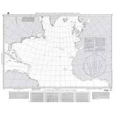 great circle sailing chart of the north atlantic ocean