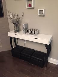 Appealing Console Tables Ikea For Home Furniture Ideas White Console Tables Ikea With 3 Stools And Wooden Floor For Home Decorat Ikea Diy Home Decor Ikea Hack