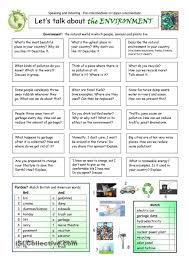 Let S Talk About The Environment Let Them Talk Conversational English Teaching English