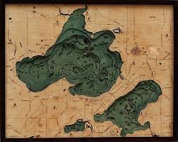 lake mendota monona 3 d nautical wood chart 24 5 x 31