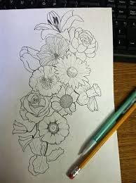 Flower Collage Drawing At Free For Flower Collage Half Sleeve Tattoo Tattoos
