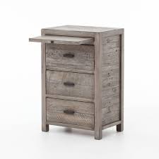 Contemporary Reclaimed Wood Nightstand Grey Color Rustic Nightstand Furniture Reclaimed Wood Nightstand