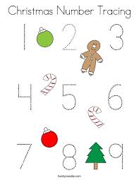 Includes images of baby animals, flowers, rain showers, and more. Christmas Number Tracing Coloring Page Twisty Noodle