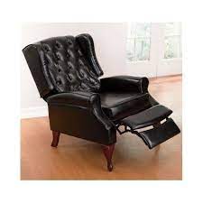 queen anne style tufted wingback recliner chair office club armchair furniture leather recliner chair recliner