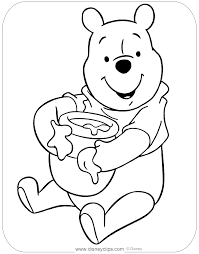 Cute winnie the pooh with honey coloring pages. Winnie The Pooh Honey Coloring Pages Disneyclips Com