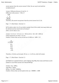 Write down your matriculation number neatly in the. Ncert Solutions Class 6 Mathematics Chapter 1 Knowing Our Numbers Aglasem Schools