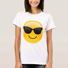 Smiling Face With Sunglasses Cool Emoji T Shirt Zazzle Com In 2021 Cool Emoji Women Types Of Fashion Styles