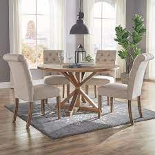 Homesullivan Huntington Beige Linen Button Tufted Dining Chair Set Of 2 40e206c Bl2p The Home Depot Tufted Dining Chairs Dining Room Design Dining Chairs