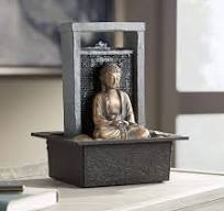 Meditating Buddha 11" High Small Zen Asian Indoor Decor Faux Stone Tabletop  Fountain Bubbler Waterfall Water Feature for Desk Relaxation Bedroom ...