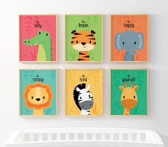 Kids Wall Art Nursery Wall Art Colourful Nursery Prints Safari Nursery Animal Nursery Jungle Animal New Baby Gift Neutral Nursery Art In 2020 Art Wall Kids Neutral Nursery Art Animal Wall