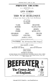 This Was Burlesque (Broadway, Princess Theatre, 1981)