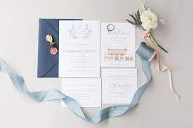 Blue Wedding Invitation Suite Idea Navy French Blue Ribbon Wedding Invitation Suite E Blue Wedding Invitations Navy Wedding Invitations French Blue Wedding