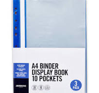 J.Burrows Binder Display Book A4 Assorted 3 Pack