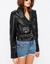 Image 3 Of Asos Cropped Leather Biker Jacket In Washed Black Leather Jacket Black Latest Fashion Clothes Leather Jacket