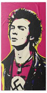 Sid Vicious Pop Art Quote Punk Portrait Beach Towel