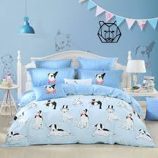 Black White And Light Blue Dog Print Farm Animal Themed Funky Cute Twin Full Queen Size Bedding Sets Enjoybedding Com