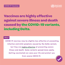 Maybe you would like to learn more about one of these? World Health Organization Who Vaccines Are Highly Effective Against Severe Illness And Death Caused By The Covid 19 Variants Including Delta Facebook