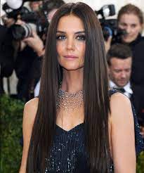 Long Straight Formal Dark Brunette Chocolate Celebrity Hairstyles Katie Holmes Hair Hair Styles