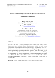 See supreme approach sdn bhd's products and suppliers. Pdf Validity And Reliability Of Basic Needs Questionnaire Based On Choice Theory In Malaysia Ahmad Jazimin Jusoh Academia Edu