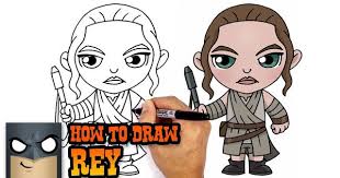 How To Draw Rey Star Wars Rey Star Wars Drawing For Beginners Cartooning 4 Kids