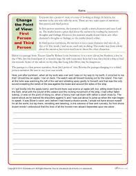 Change The Point Of View Worksheet 1st And 3rd Person Writing Sight Words Education And Literacy Writing Practice Worksheets