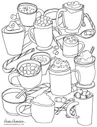 Coloring Page Hot Cocoas Kendra Shedenhelm Coloring Pages Winter Free Coloring Pages Coloring Pages
