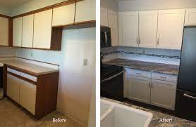 I can't stress it enough! Old Oak Cabinets With Laminate Doors Refaced In White Finish And New Shaker Doors New Premium Laminate Counte Laminate Doors Laminate Countertops Oak Cabinets