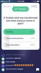 Buzzfeed staff if you get 8/10 on this random knowledge quiz, you know a thing or two how much totally random knowledge do you have? Hq Trivia Questions Answers For New Year S Eve Heavy Com