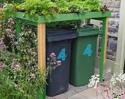 Wheelie Bin Recycling Store With Green Roof Planter Pallet Garden Front Yard Front Garden
