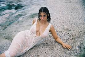 Ella Cervetto Flaunting Her Stunning Wet Body In A Transparent Dress