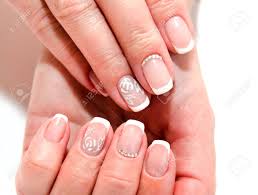 Woman S Nails With Beautiful French Manicure Fashion Design With