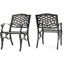Maybe you would like to learn more about one of these? Amazon Com Christopher Knight Home Sarasota Outdoor Cast Aluminum Outdoor Chairs 2 Pcs Set Hammered Bronze Garden Outdoor