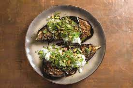 Roasted Eggplant With Caramelized Tahini And Cucumber Yogurt Sauce Recipe Cucumber Yogurt Roast Eggplant Cucumber Yogurt Sauce