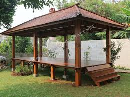 Gazebo Minimalist Coconut Wood 3 7 Meters Gazebo Backyard Coconut Wood