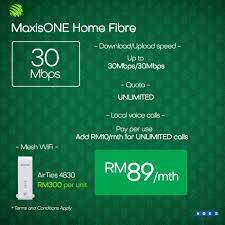 Offer applicable to maxisone home fibre 30mbps with unlimited calls (rm99/mth) and i have read agreed and hereby consent to the collection and processing of my personal information/personal data in accordance with the maxis privacy statement. Yes S Maxisone Home Fibre Up To 800mbps The Facebook