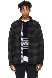 Black And Grey Flannel Shirt Off White Grey Black Flannel Quote Shirt Off White Flannel Off White Designer Shirts With Sayings
