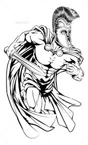 Spartan With Sword Warrior Drawing Spartan Tattoo Spartan Warrior