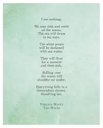 Virginia Woolf Poetry Print The Waves Quotes About The Sea Etsy Literary Quotes Virginia Woolf Quotes Nature Poem