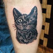 One Eyed Black Cat Tattoo Black Cat Tattoos Cat Tattoo Tattoos