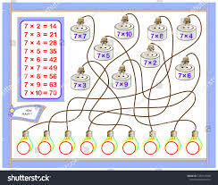 Multiplication Table By 7 For Kids Write The Numbers In Correct Circles Educational Page For Mathematics Bab In 2020 Kids Writing Multiplication Printable Worksheets