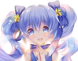 It is actually just a short music video that got a lot of attention on the chans. Wallpaper Anime Girls Blue Hair Looking At Viewer Blue Eyes Smiling Blushing White Background 2896x2296 Apanda 1169437 Hd Wallpapers Wallhere