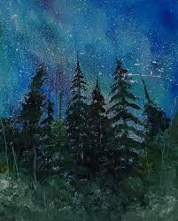 Experiment with deviantart's own digital drawing tools. Forest At Night Painting By John Angel Saatchi Art